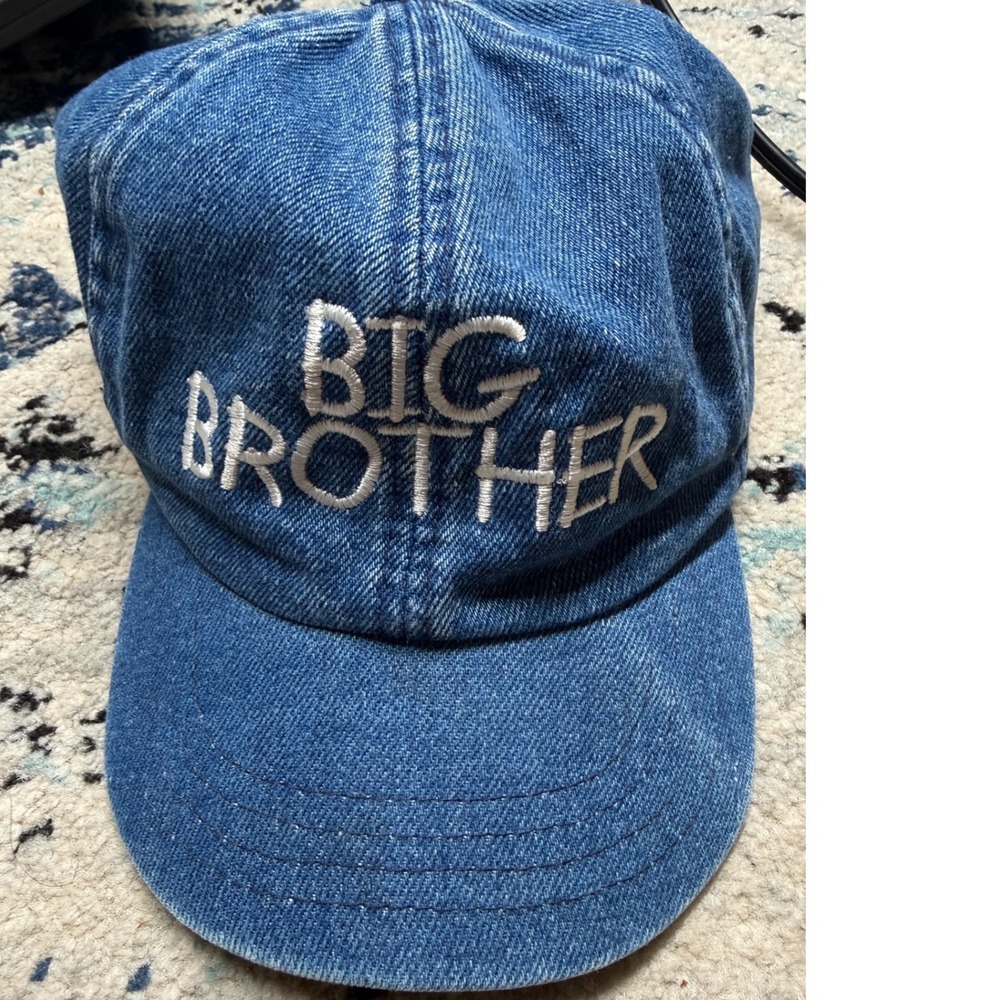 Nissin Cap Big Brother Blue Denim Embroidered Kids Baseball Hat Vintage Style